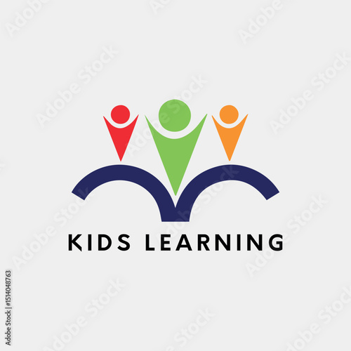 kids learning logo design vector