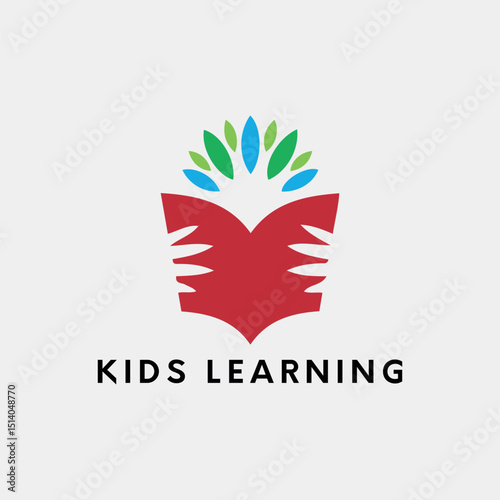 kids learning logo design vector