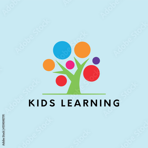 kids learning logo design vector