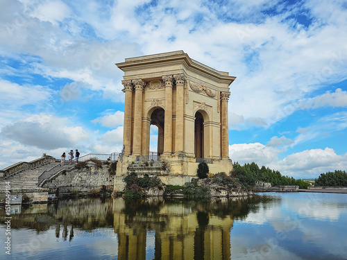 The Water castle (chateau d'eau) in the Promenade du Peyrou in the city of Montpellier