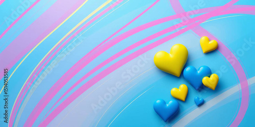 abstract colorful background with hearth images