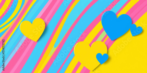 abstract colorful background with hearth images