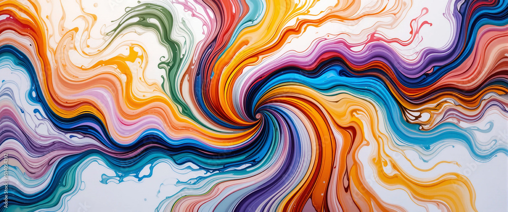 Fototapeta premium wide colorful swirl background illustration 