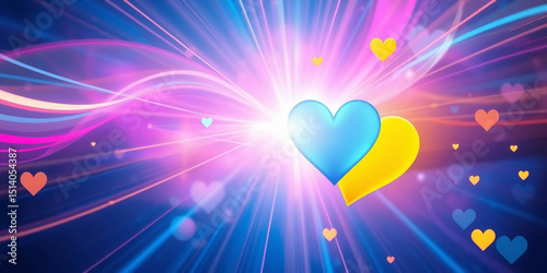 abstract colorful background with hearth images