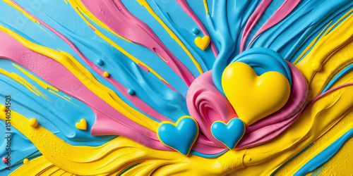 abstract colorful background with hearth images