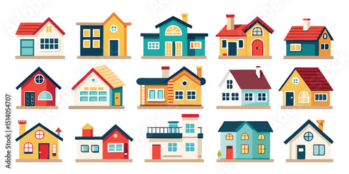 House with Window, Brick House Design, Tiny Cottage Drawing, Tone House Art, Happy House Vector,