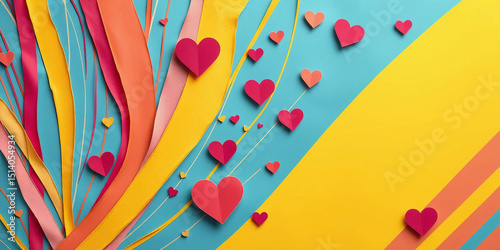 abstract colorful background with hearth images