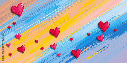 abstract colorful background with hearth images