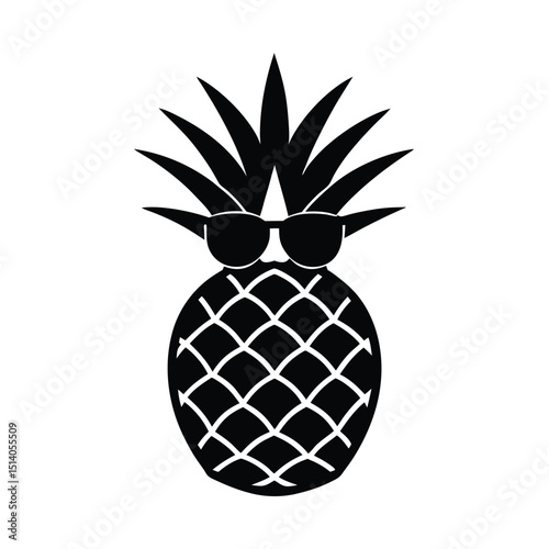 Pineapple with Sunglasses Vector
