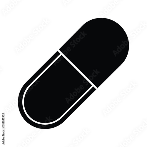 Capsule pill icon vector flat and clean look isolated.eps