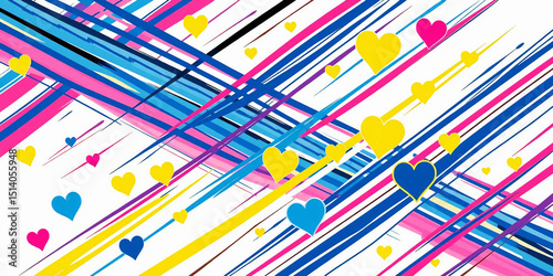 abstract colorful background with hearth images