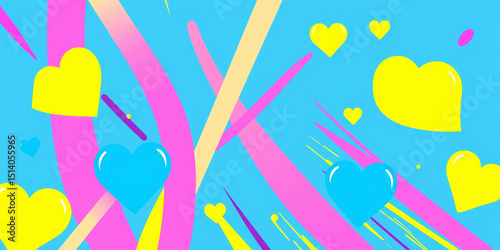 abstract colorful background with hearth images