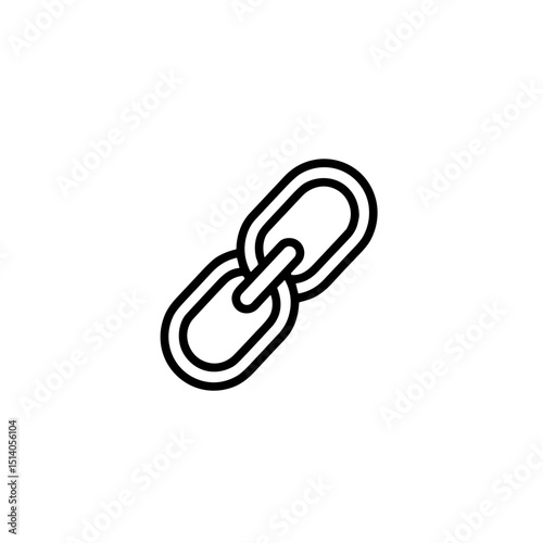 Chain link icon design in black and white representing connection and security