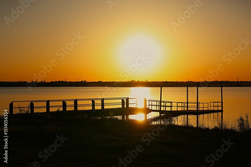 Sunset At Lake Perry Just Outside Perry Oklahoma