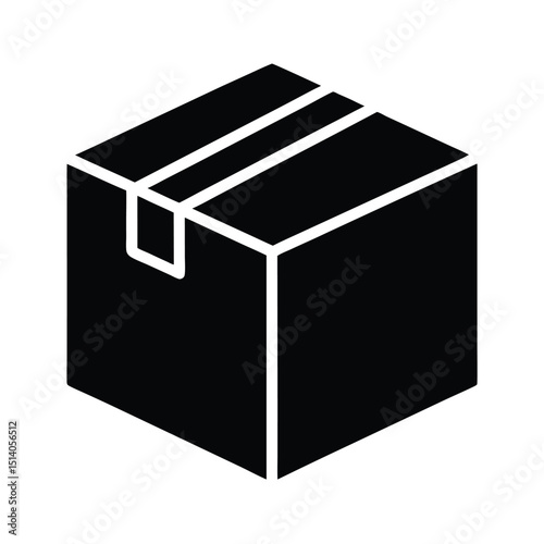 Cardboard Box Icon Vector Flat Clean Look