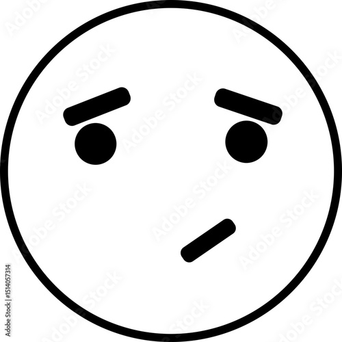 Confused emoji with furrowed brows and a slightly tilted mouth line expressing uncertainty feeling 100 characters