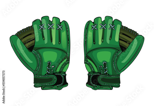 Green Baseball Gloves Pair