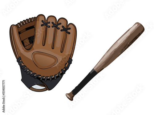 Baseball Glove and Bat Set