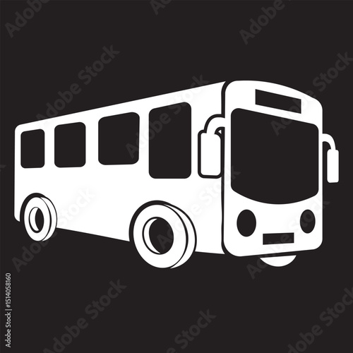 Bus silhouette vector collection. black white bus icon
