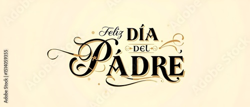 Elegant and decorative typography celebrating fathers day written in spanish feliz dia del padre festive greeting