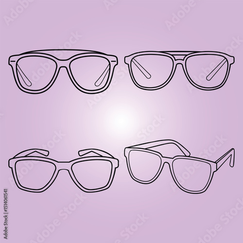 Sun glass line art on a light background