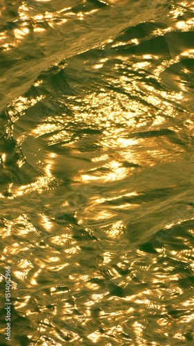 Water Sunlight Reflection Golden hour shimmering ocean surface at daytime reflects sunlight for aesthetic view