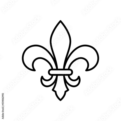 Fleur-de-lis icon design in black and white representing elegance and tradition