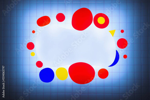 Colorful and pop geometric pattern frame background