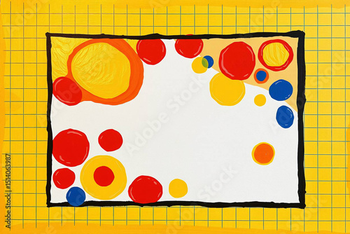 Colorful and pop geometric pattern frame background