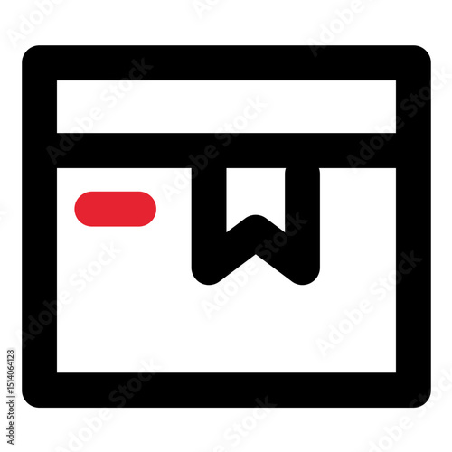 Illustration of a delivery box with a red label and black tape sealing the package shut tightly