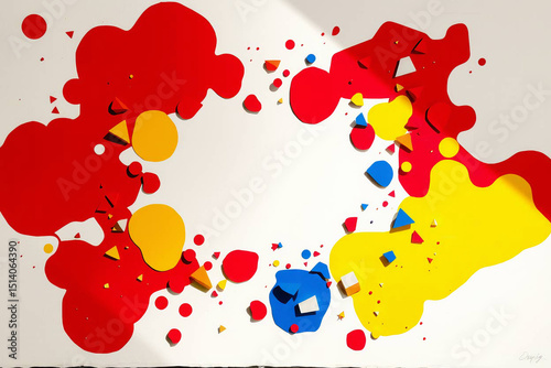 Colorful and pop geometric pattern frame background
