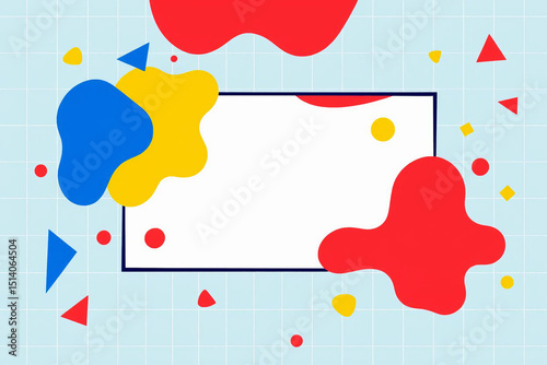 Colorful and pop geometric pattern frame background