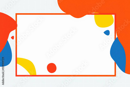 Colorful and pop geometric pattern frame background