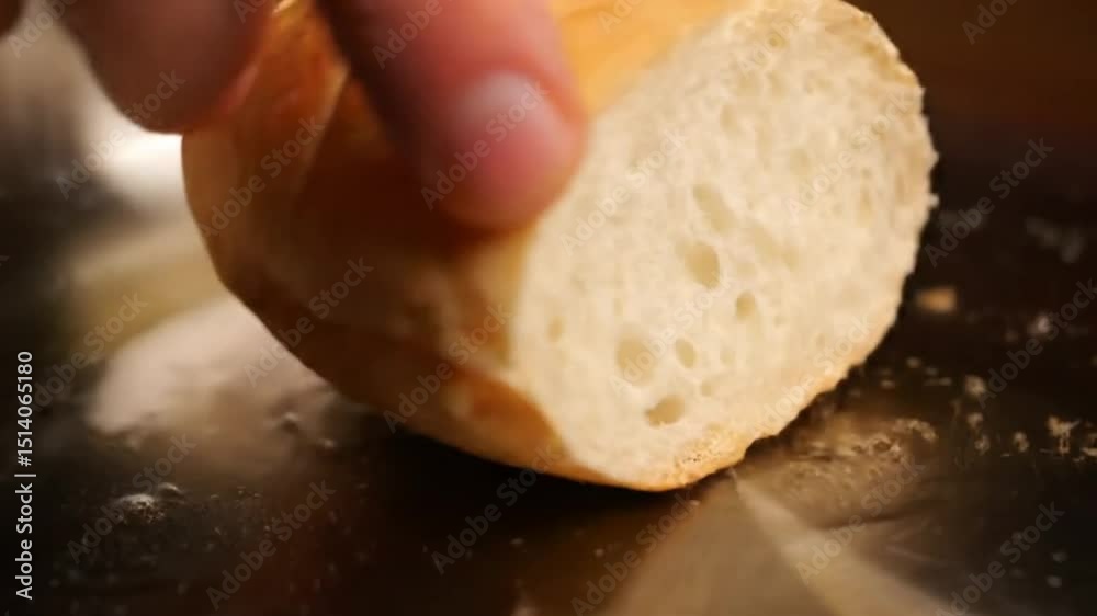 Vídeo em alta resolução de pão caseiro assando em forma de pão tradicional