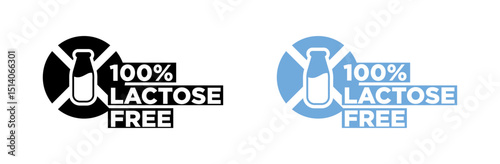 Lactose free icons set vector