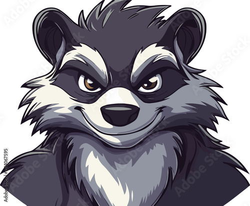 illustration of cartoon raccoon character portrait