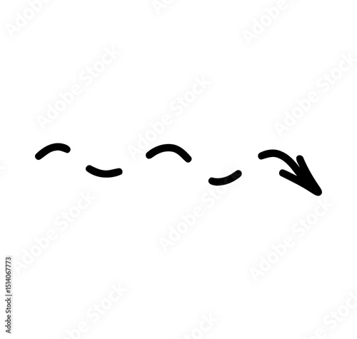 black arrow dashed element