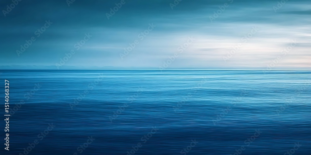Obraz premium Tranquil ocean scene with calm waters and cloudy sky