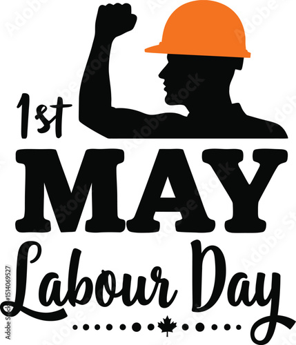 Labor Day: A striking graphic image honoring the dedication and hard work of the labor force. Featuring a determined silhouette of a worker with a raised fist in solidarity.