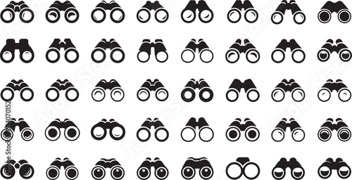 High resolution binocular icon design for websites and applications