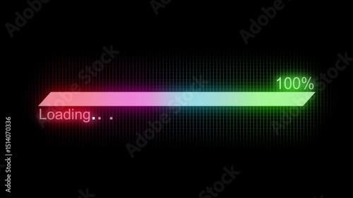 Gradient Glowing Colorful Waiting Progress Indicator Animation