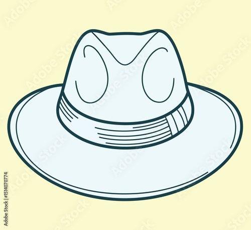 Fedora Hat Classic Brimmed Fashion Accessory Vector Icon
