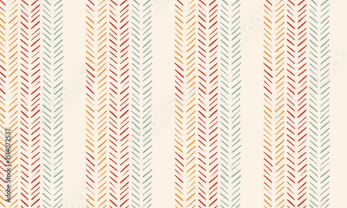 Colorful Sketchy Chevron Vertical Seamless Design