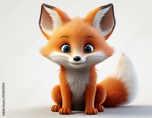Ein einzelnes 3D-Fuchsbaby photo