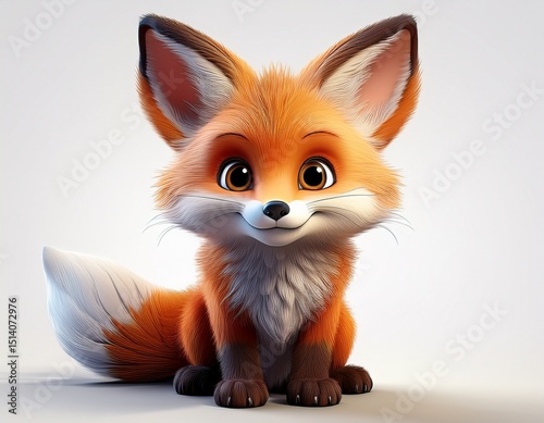 Ein einzelnes 3D-Fuchsbaby photo