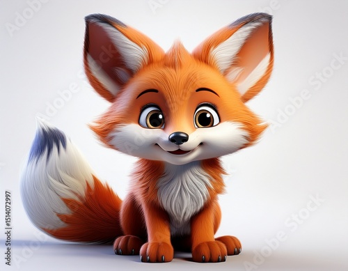 Ein einzelnes 3D-Fuchsbaby photo