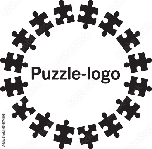 Professional puzzle piece logo design featuring red green blue yellow cyan magenta and black cmyk colors using helvetica and courier fonts