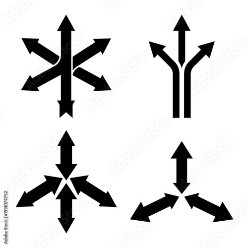 Directional arrow and wayfinding silhouettes EPS Vector Set Silhouette File for navigation and guidance art
