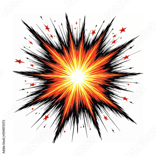 Abstract Explosion with Colorful Burst Rays of Light and Shattered Glass Featuring Dynamic Energy Blast Chaotic Motion Power Surge and Vibrant Dramatic Lighting Effects