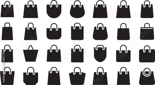 High resolution shopping bag icon design for retail branding and e commerce websites